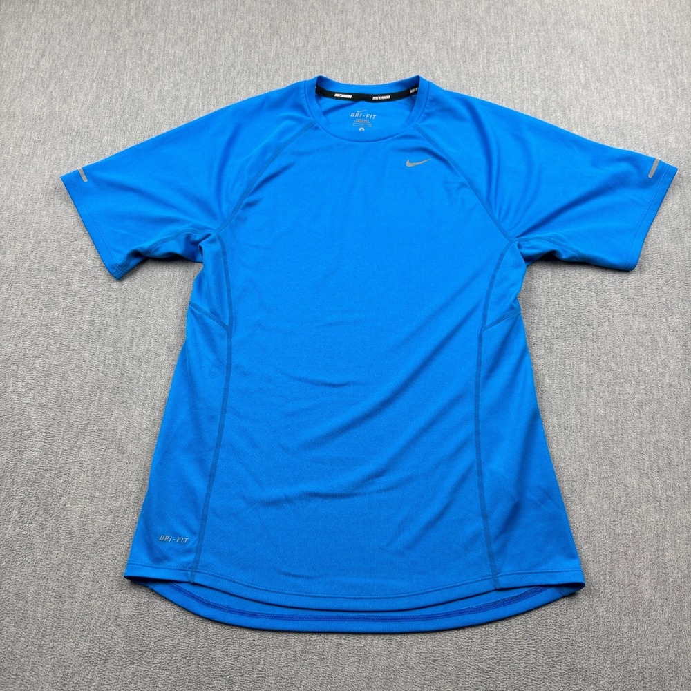 Nike Miller Shirt Small Blue Dri-Fit Performance Short-Sleeve Workout Gym Run